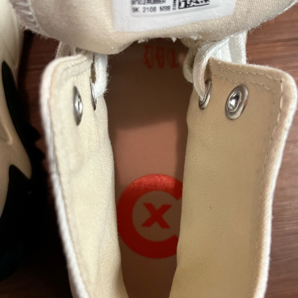 Converse Black and White High-Tops with Gum Soles - Picture 10 of 12